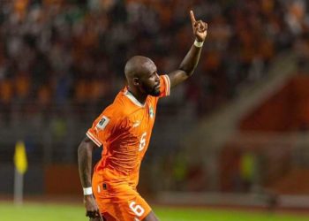 Seko Fofana réagit après son but contre le Gabon
